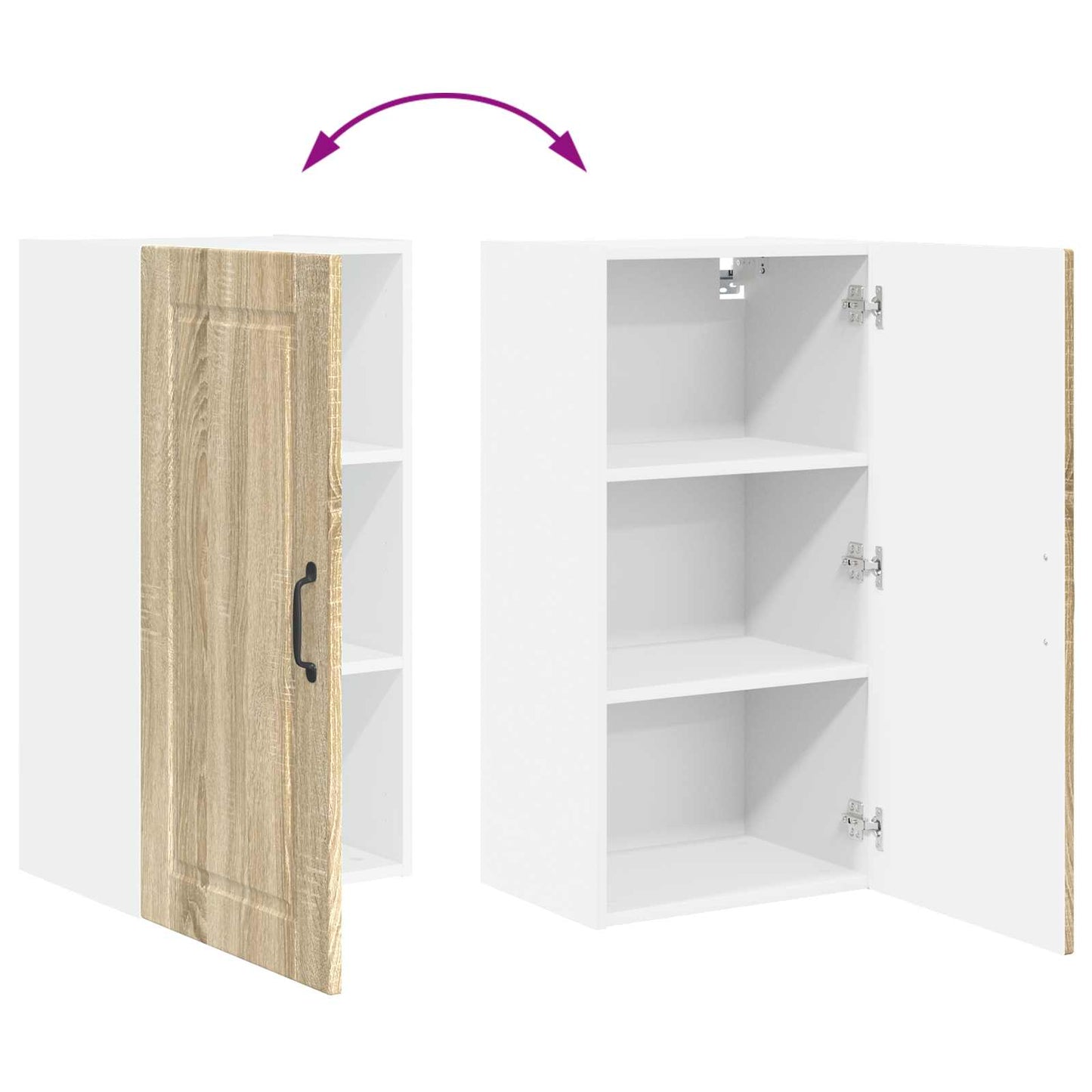 Wall Cabinet PORTO Sonoma Oak 40 x 31 x 80 cm Engineered Wood