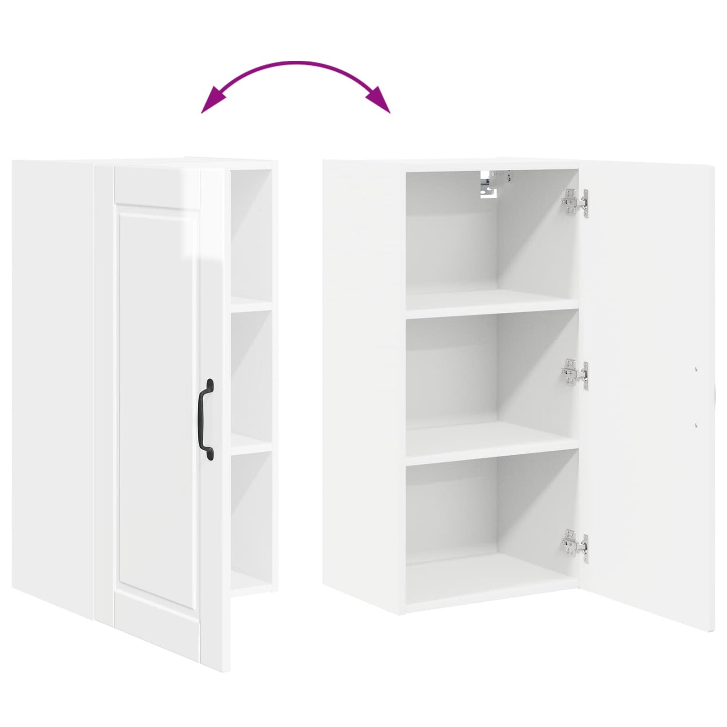 Wall Cabinet PORTO High Gloss White 40 x 31 x 80 cm