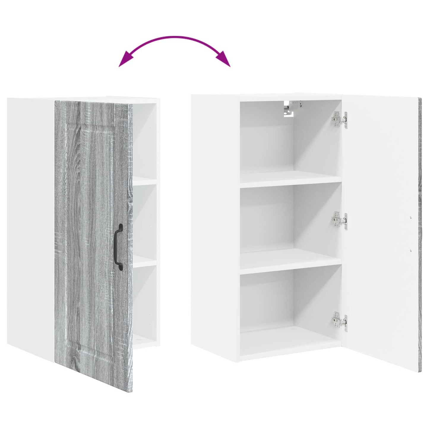 Wall Cabinet PORTO Grey Sonoma 40 x 31 x 80 cm Engineered Wood