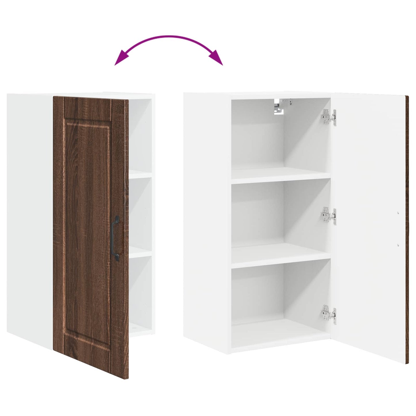Wall Cabinet PORTO Brown Oak 40 x 31 x 80 cm Engineered Wood