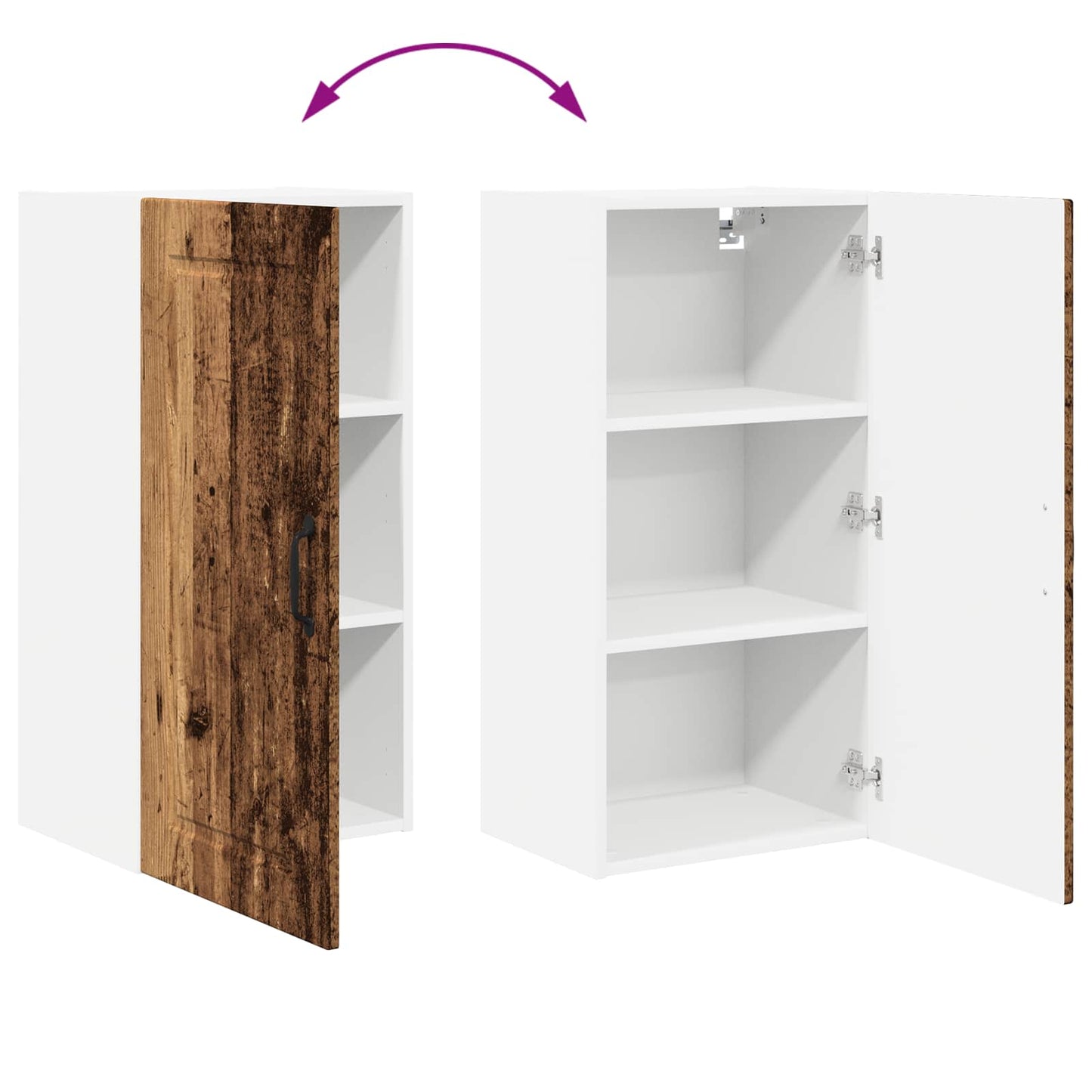 Wall Cabinet PORTO Old Wood 40 x 31 x 80 cm Engineered Wood