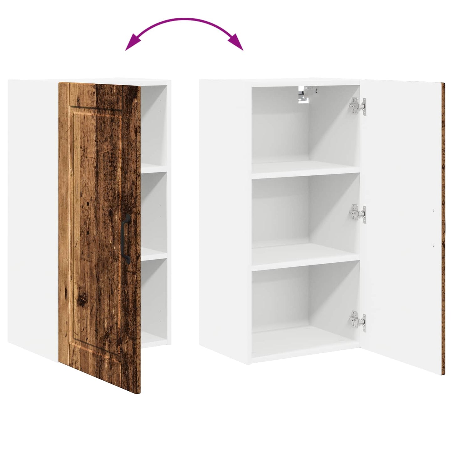 Wall Cabinet PORTO Old Wood 40 x 31 x 80 cm Engineered Wood