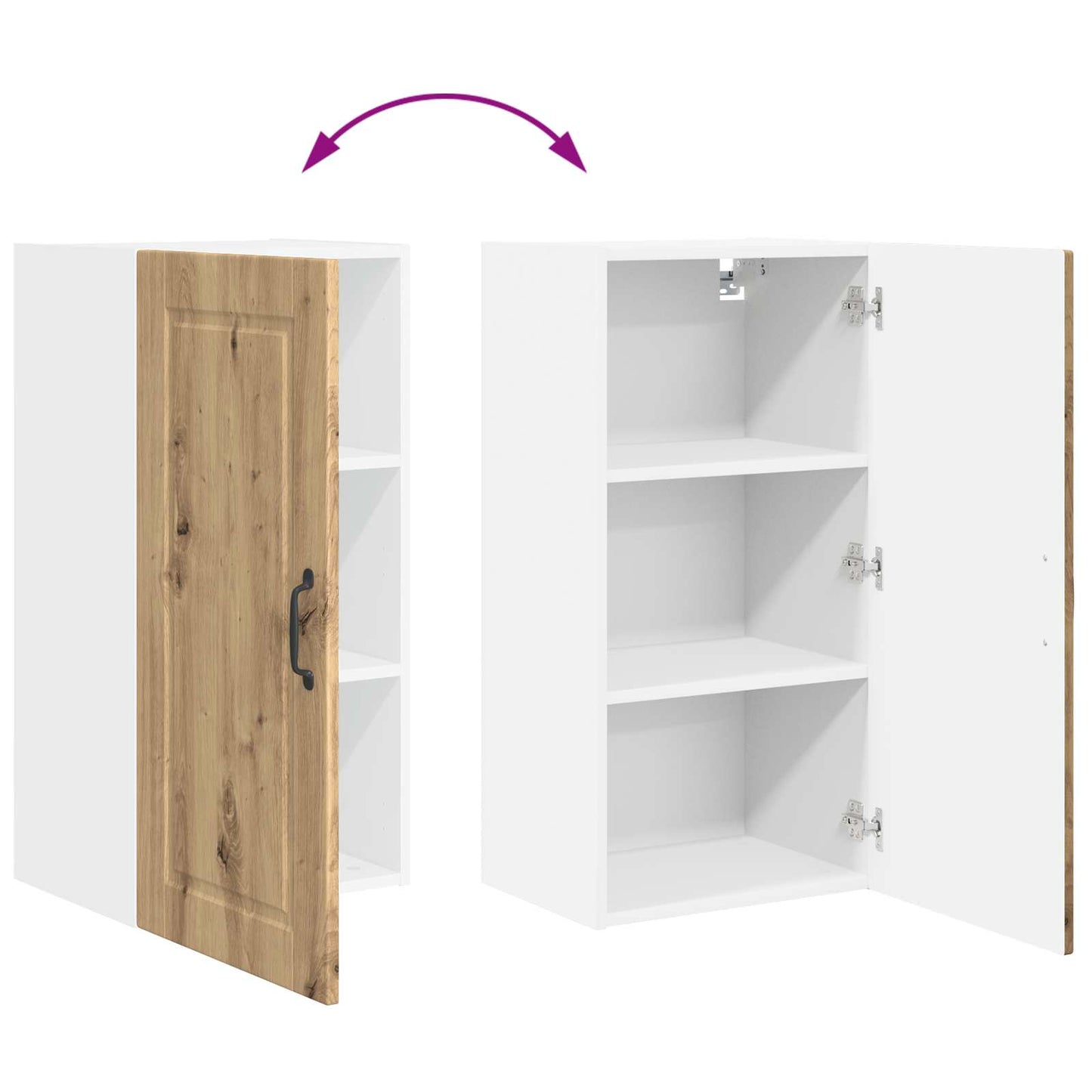 Wall Cabinet PORTO Artisan Oak 40 x 31 x 80 cm Engineered Wood