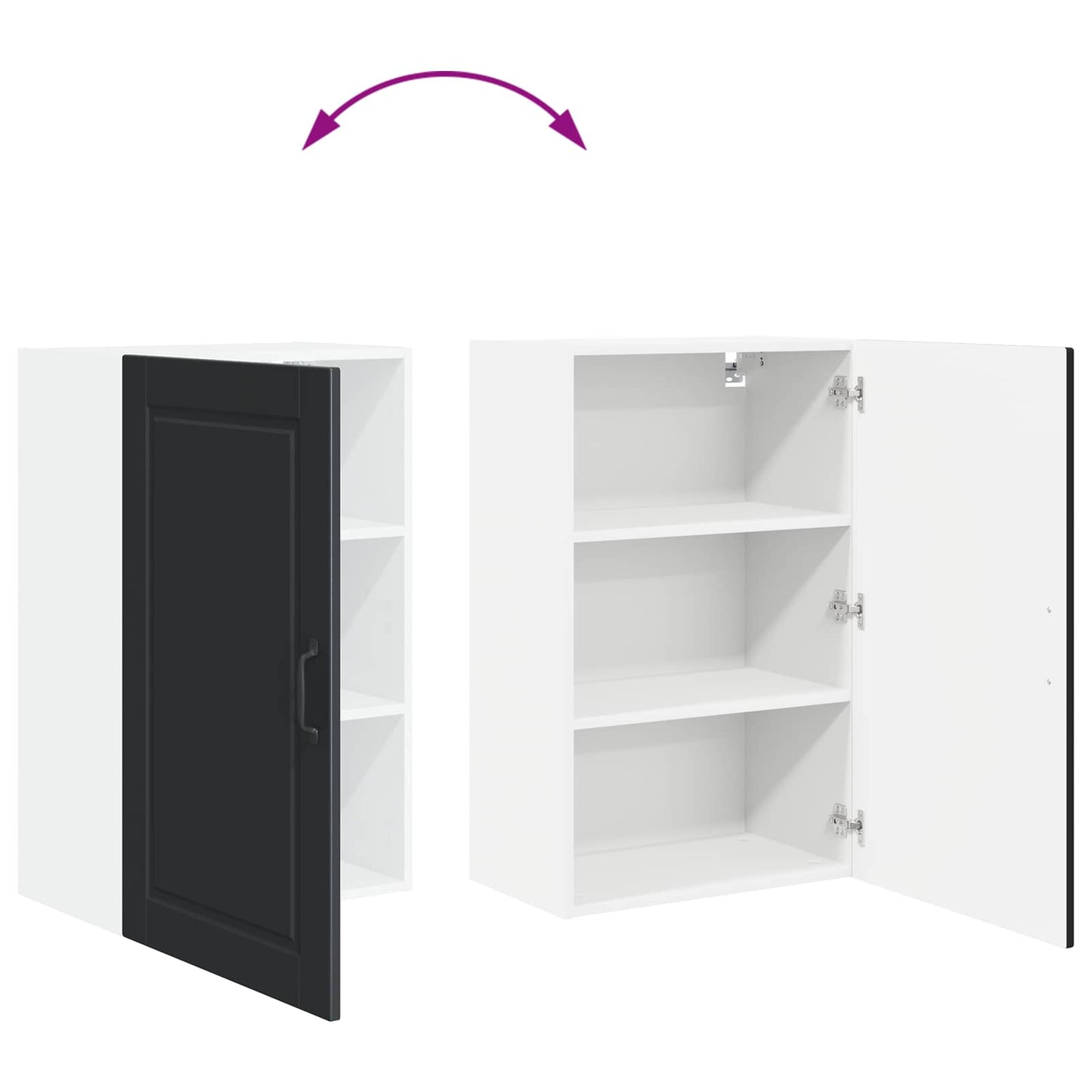 Wall Cabinet PORTO Black 50 x 31 x 80 cm Engineered Wood