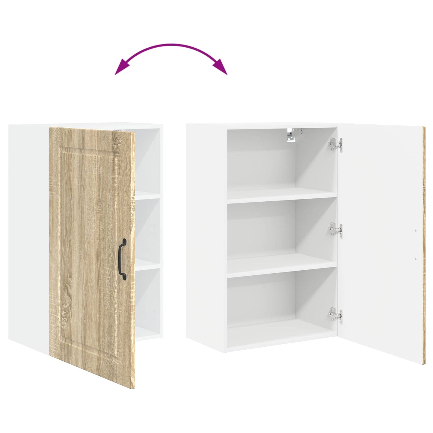 Wall Cabinet PORTO Sonoma Oak 50 x 31 x 80 cm Engineered Wood