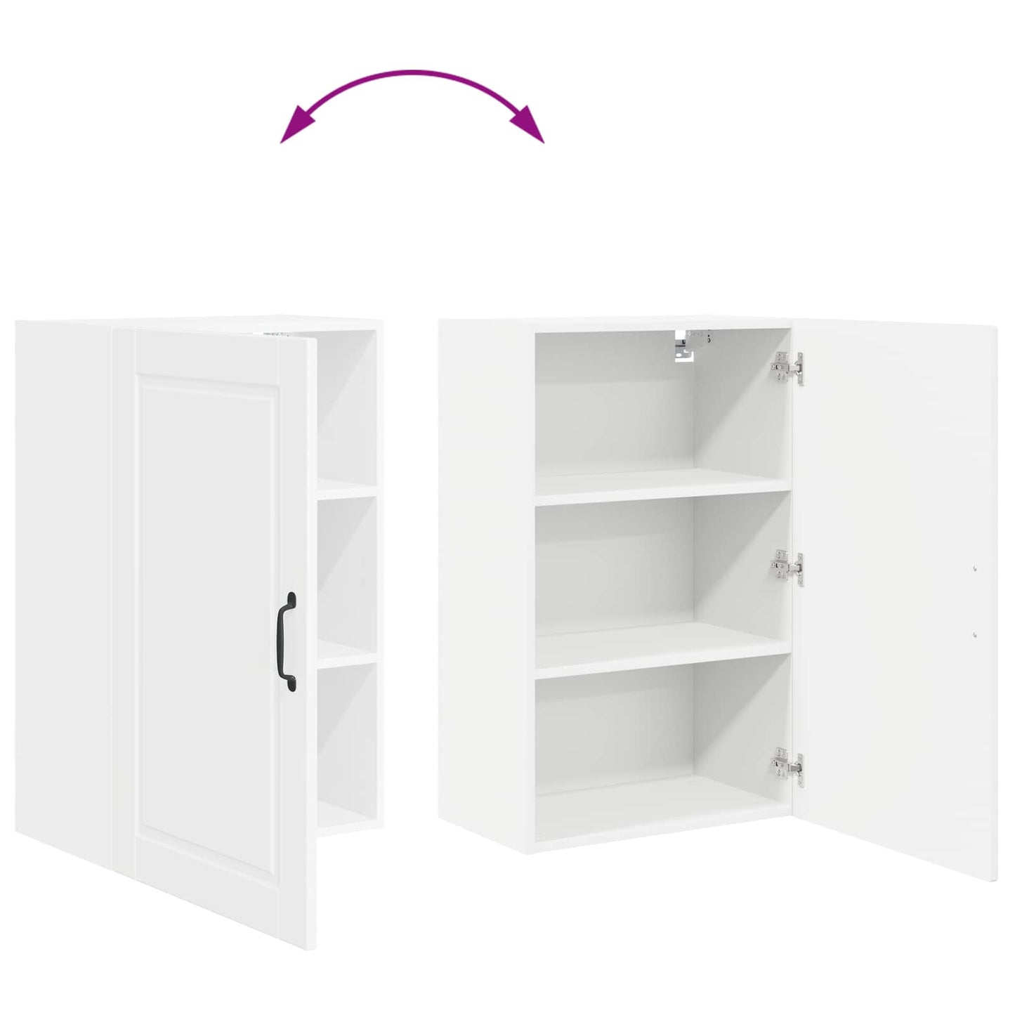 Wall Cabinet PORTO High Gloss White 50 x 31 x 80 cm