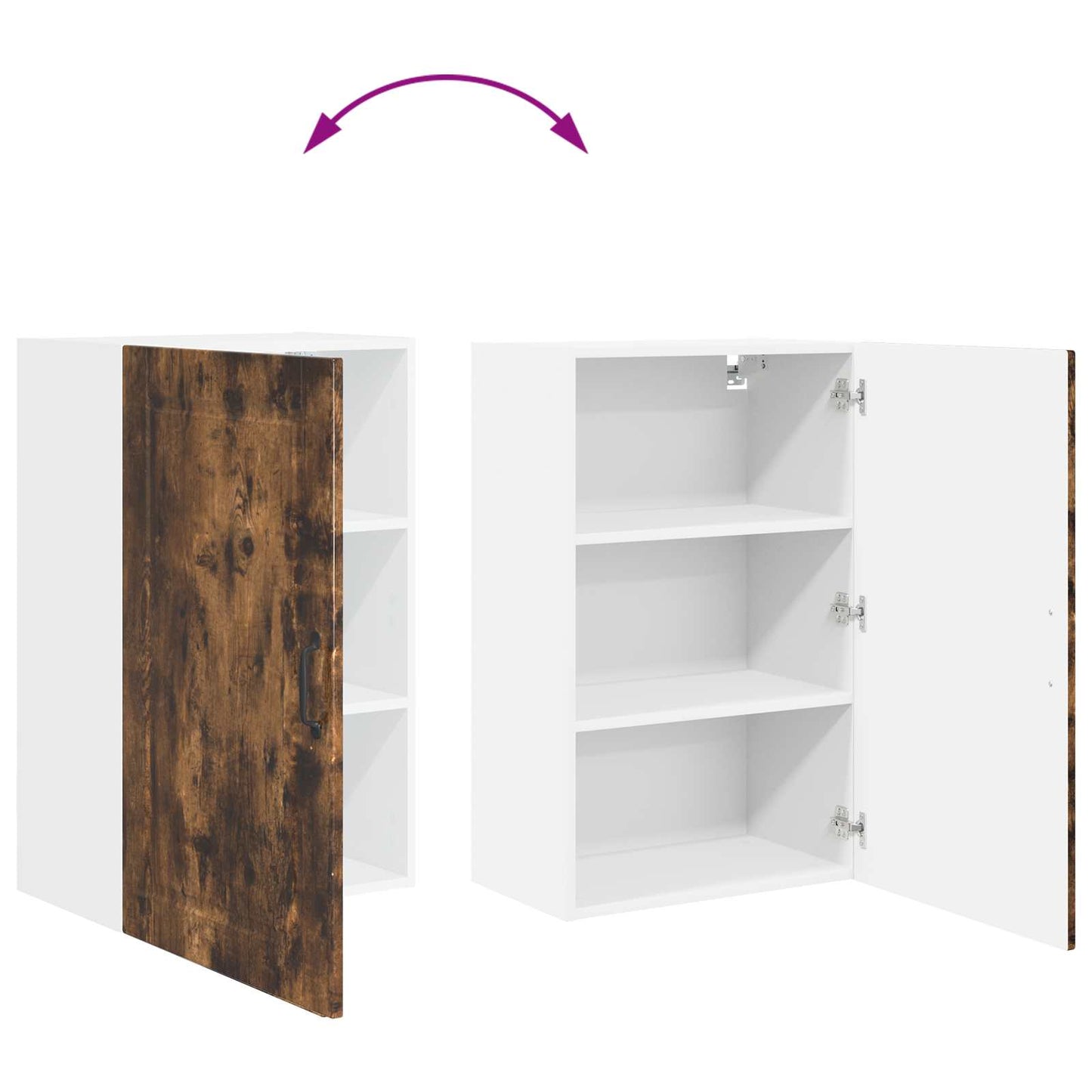 Wall Cabinet PORTO Smoked Oak 50 x 31 x 80 cm Engineered Wood