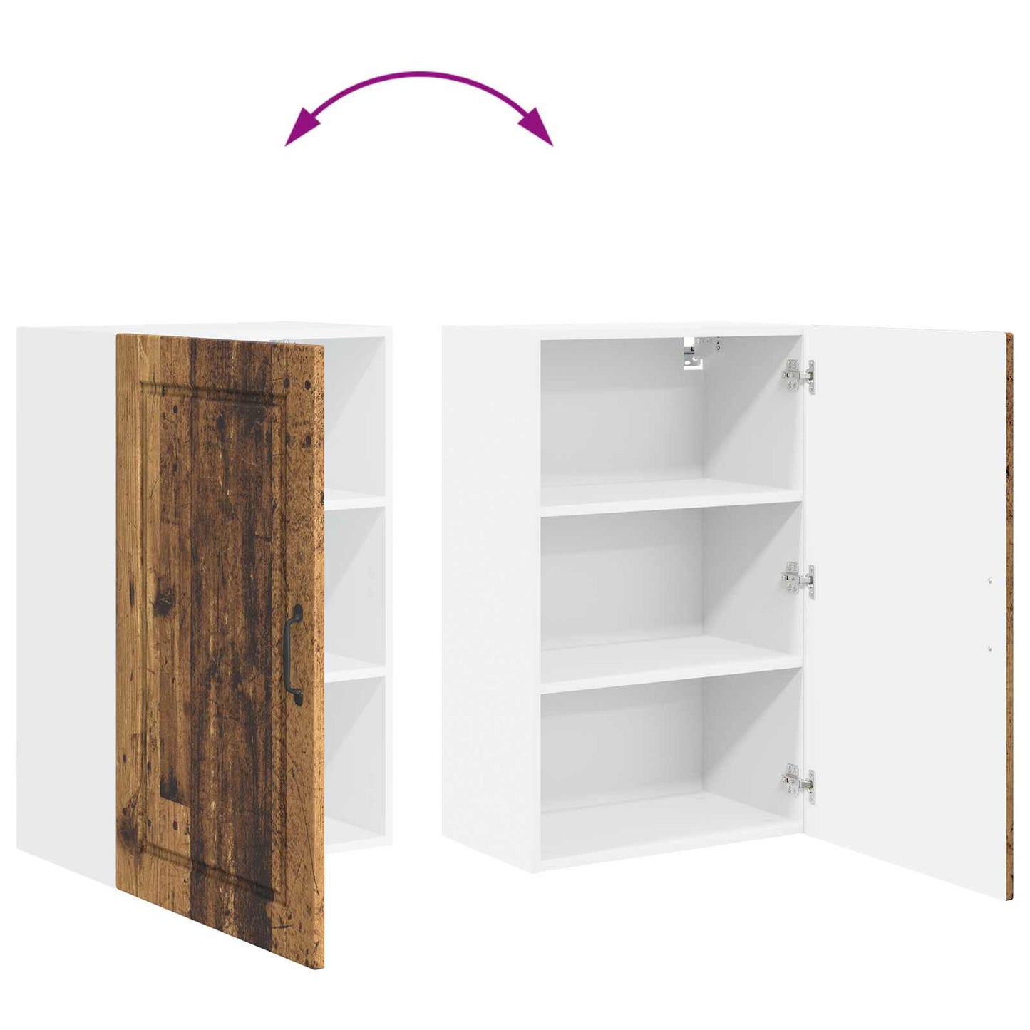 Wall Cabinet PORTO Old Wood 50 x 31 x 80 cm Engineered Wood
