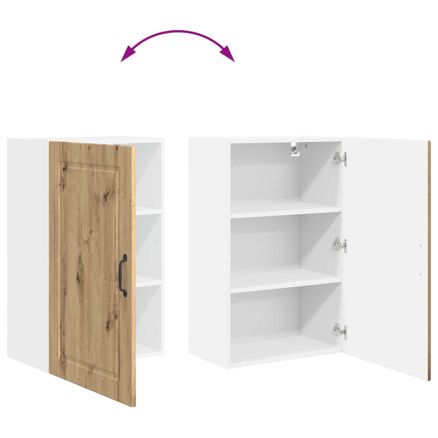 Wall Cabinet PORTO Artisan Oak 50 x 31 x 80 cm Engineered Wood