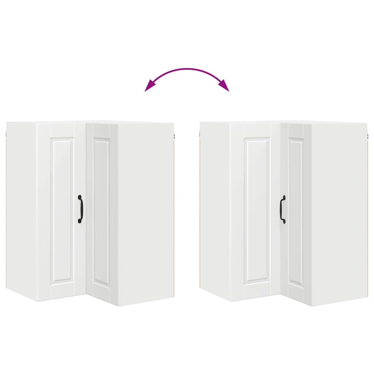 Wall Corner Cabinet PORTO White 57 x 57 x 80 cm Engineered Wood