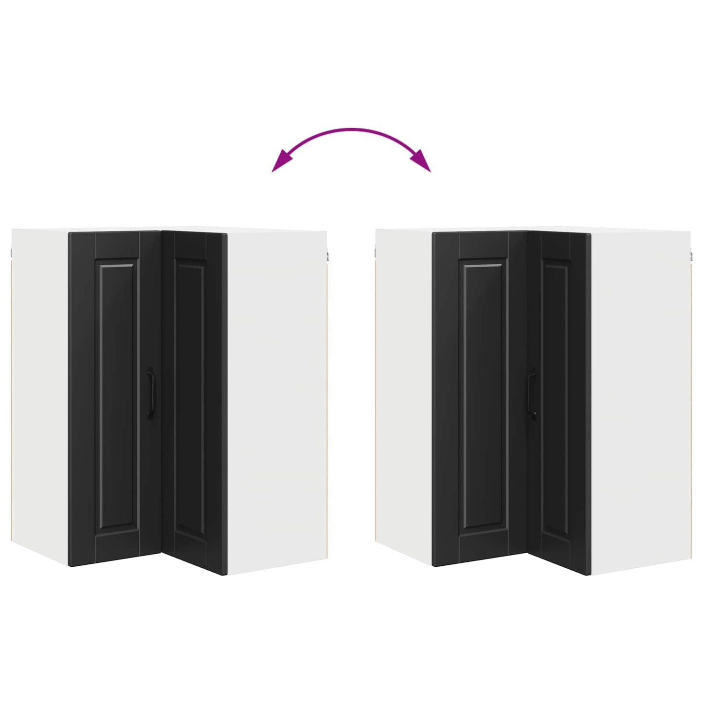 Wall Corner Cabinet PORTO Black 57 x 57 x 80 cm Engineered Wood