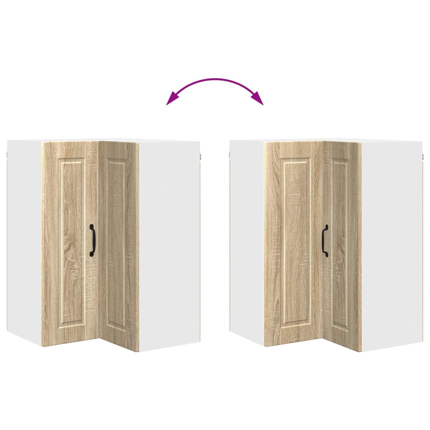 Wall Corner Cabinet PORTO Sonoma Oak 57 x 57 x 80 cm