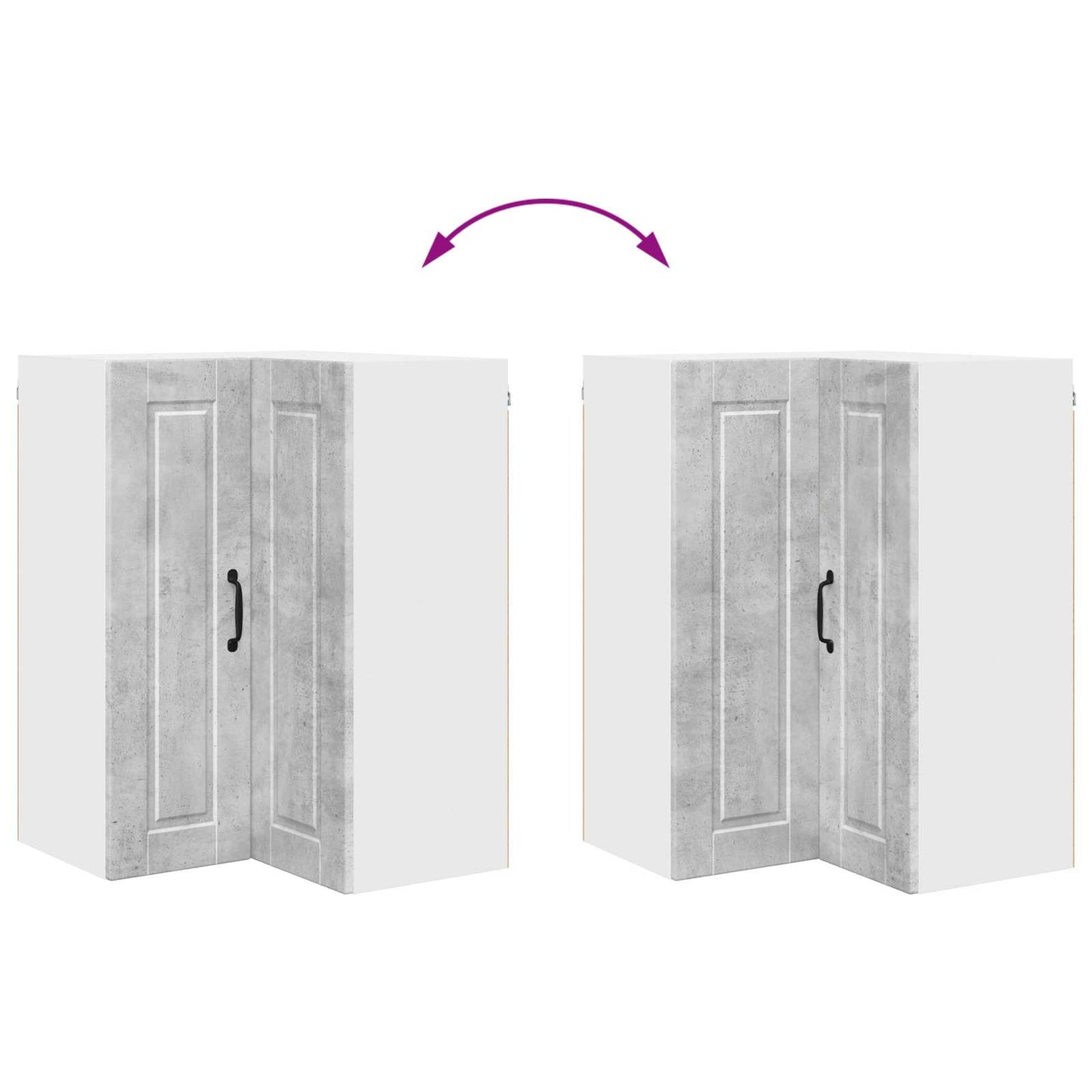 Wall Corner Cabinet PORTO Concrete Grey 57 x 57 x 80 cm