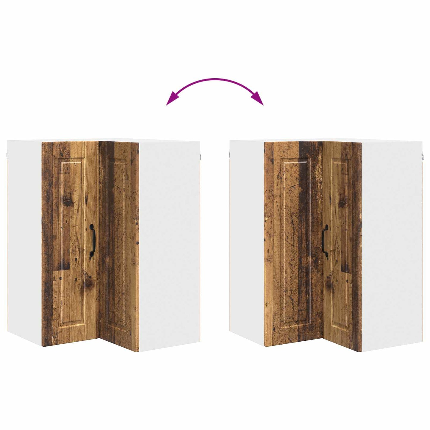 Wall Corner Cabinet PORTO Old Wood 57 x 57 x 80 cm