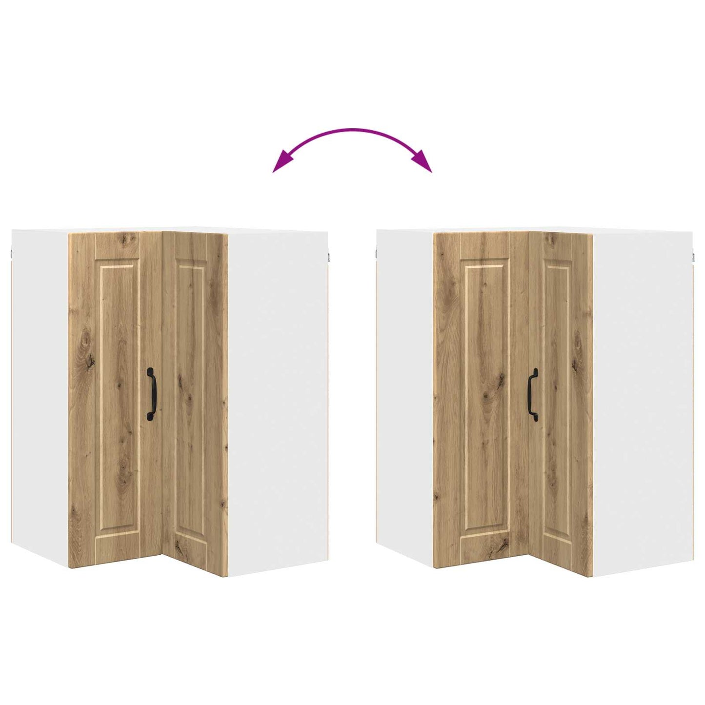 Wall Corner Cabinet PORTO Artisan Oak 57 x 57 x 80 cm