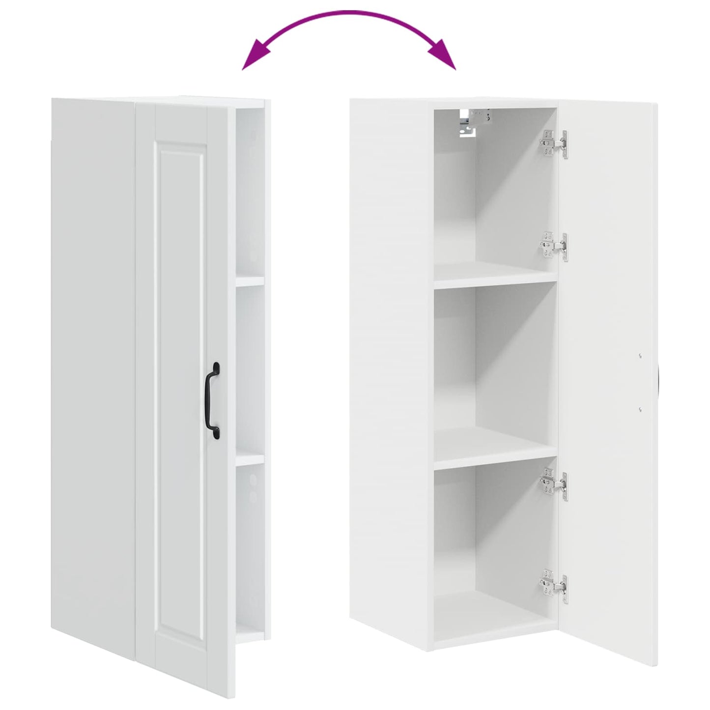 Wall Cabinet PORTO White 30 x 31 x 100 cm Engineered Wood