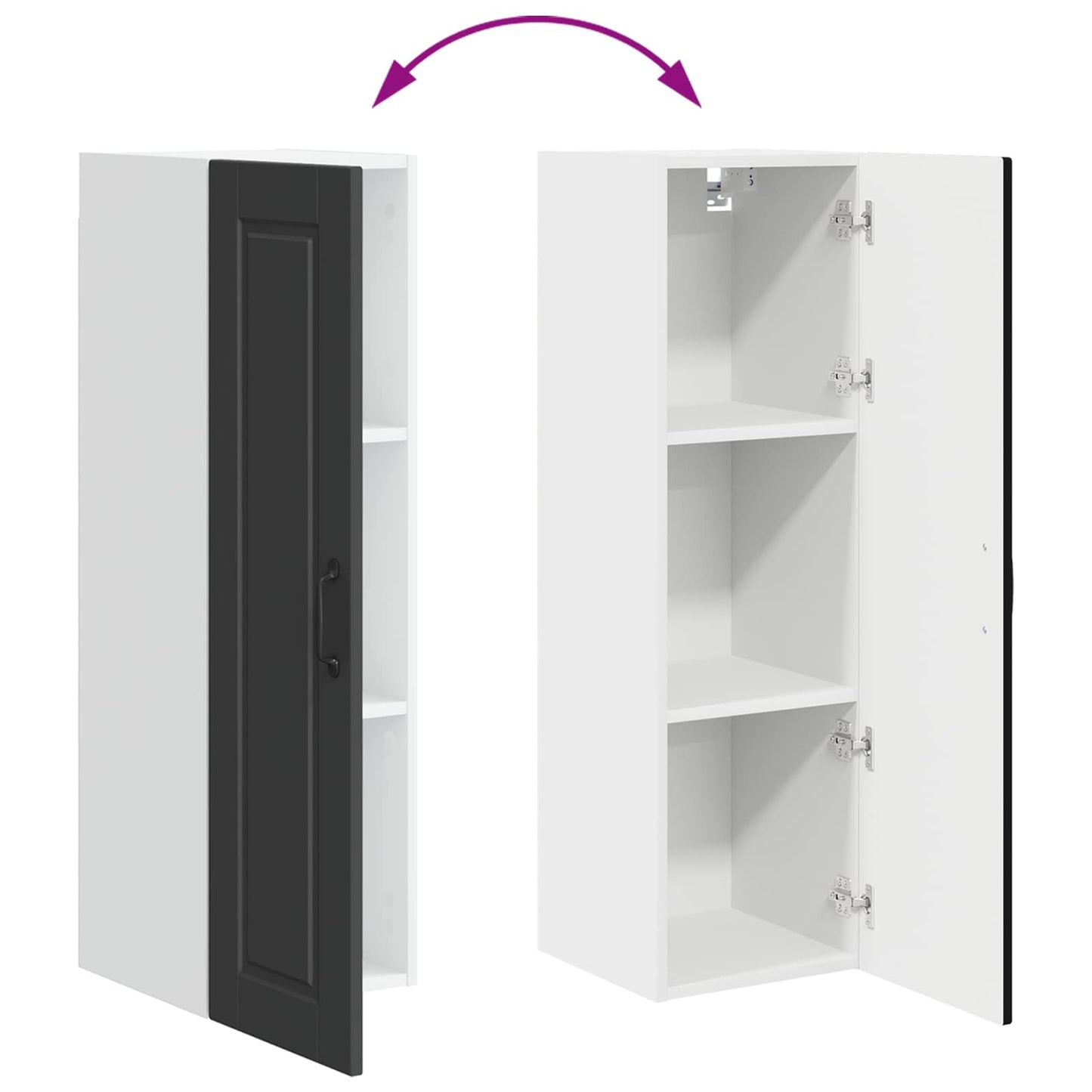 Wall Cabinet PORTO Black 30 x 31 x 100 cm Engineered Wood