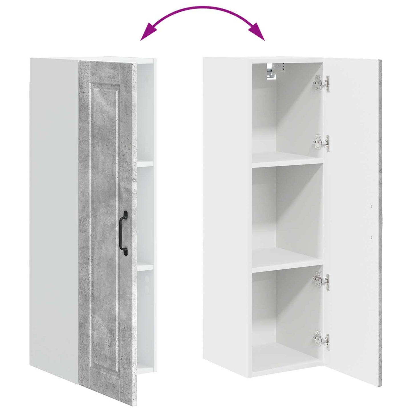 Wall Cabinet PORTO Concrete Grey 30 x 31 x 100 cm