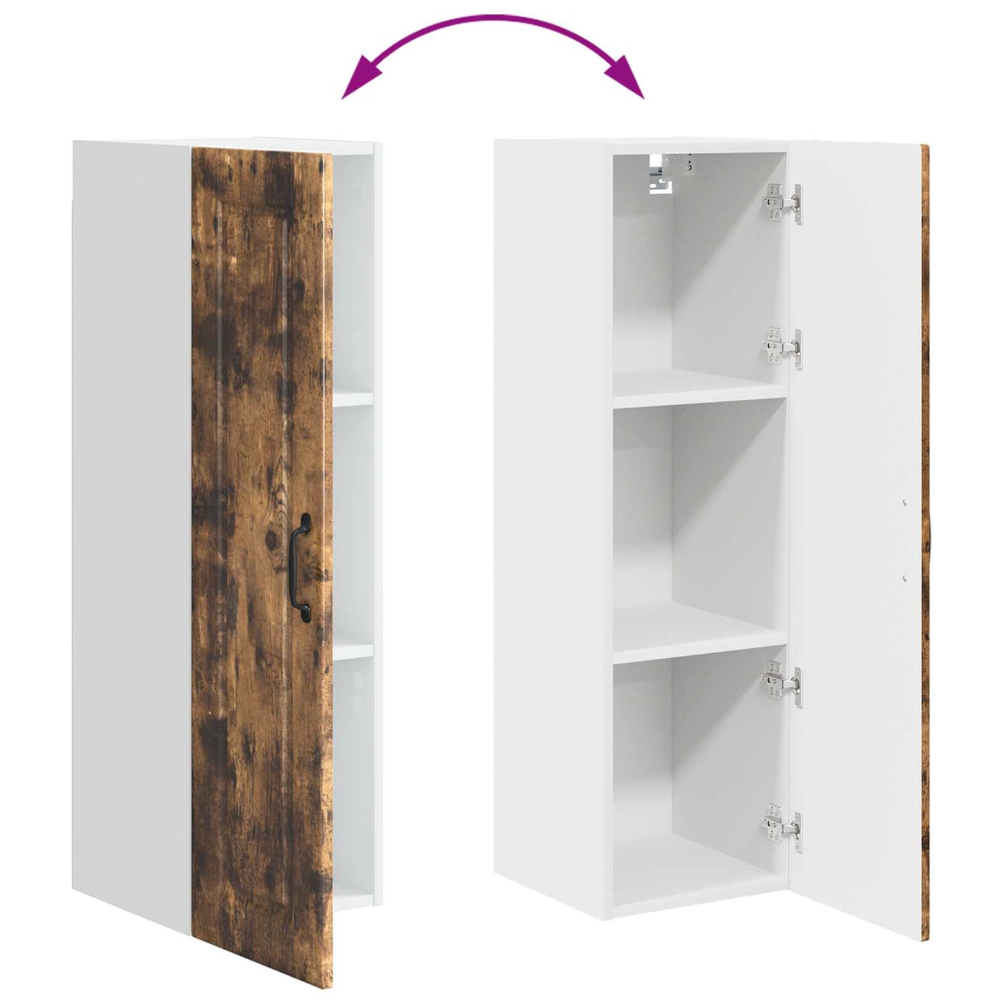 Wall Cabinet PORTO Smoked Oak 30 x 31 x 100 cm Engineered Wood