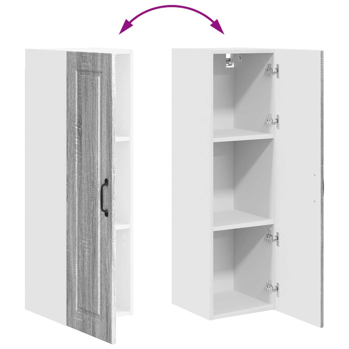Wall Cabinet PORTO Grey Sonoma 30 x 31 x 100 cm Engineered Wood
