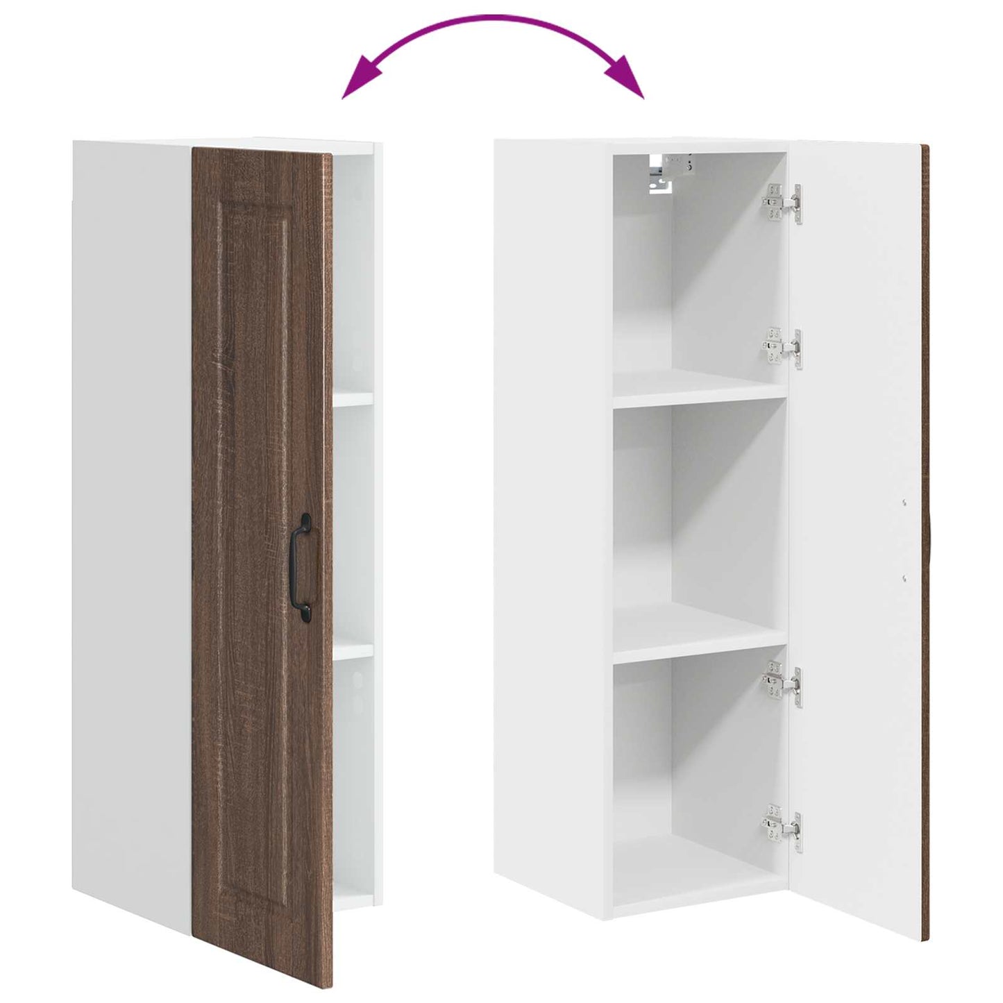 Wall Cabinet PORTO Brown Oak 30 x 31 x 100 cm Engineered Wood