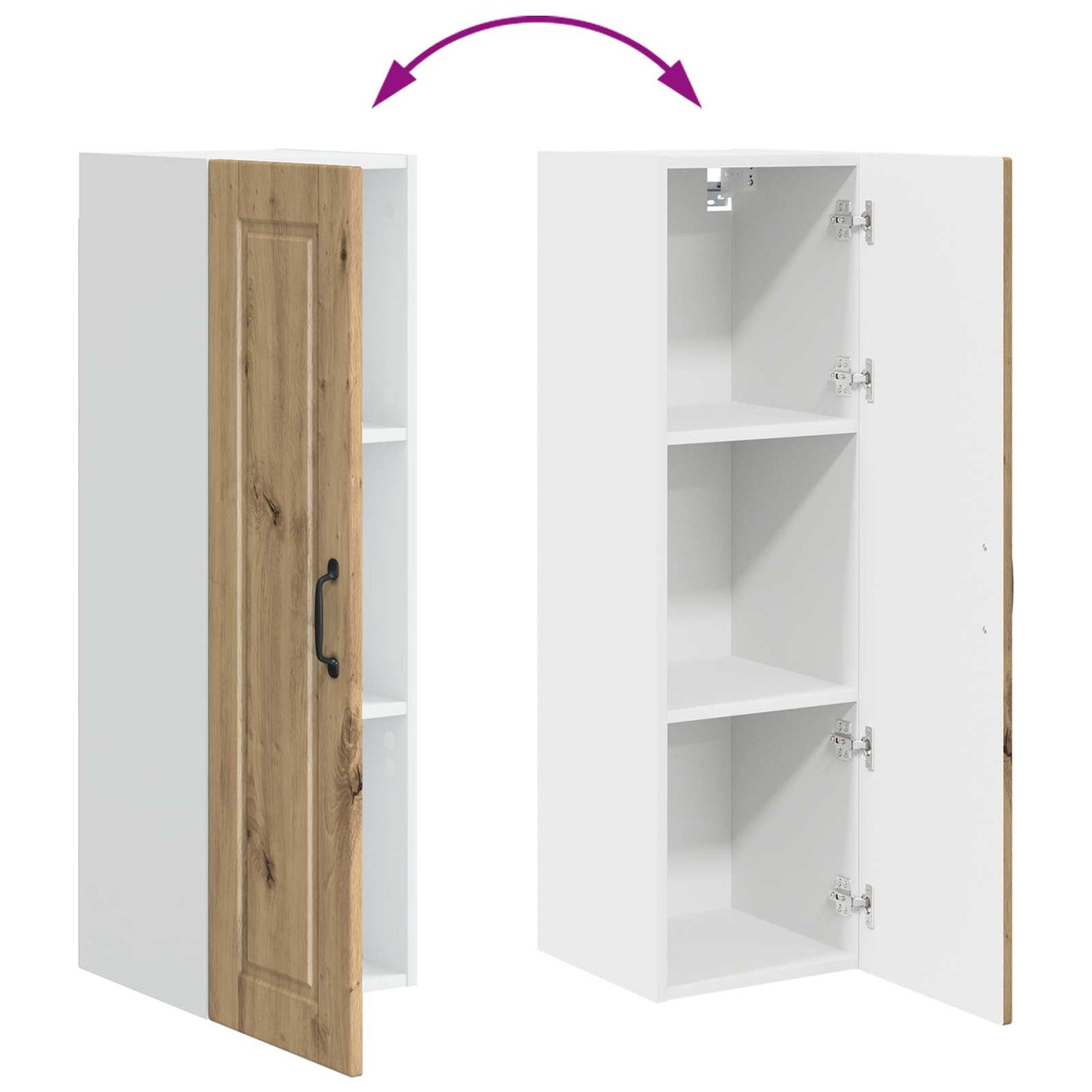 Wall Cabinet PORTO Artisan Oak 30 x 31 x 100 cm Engineered Wood