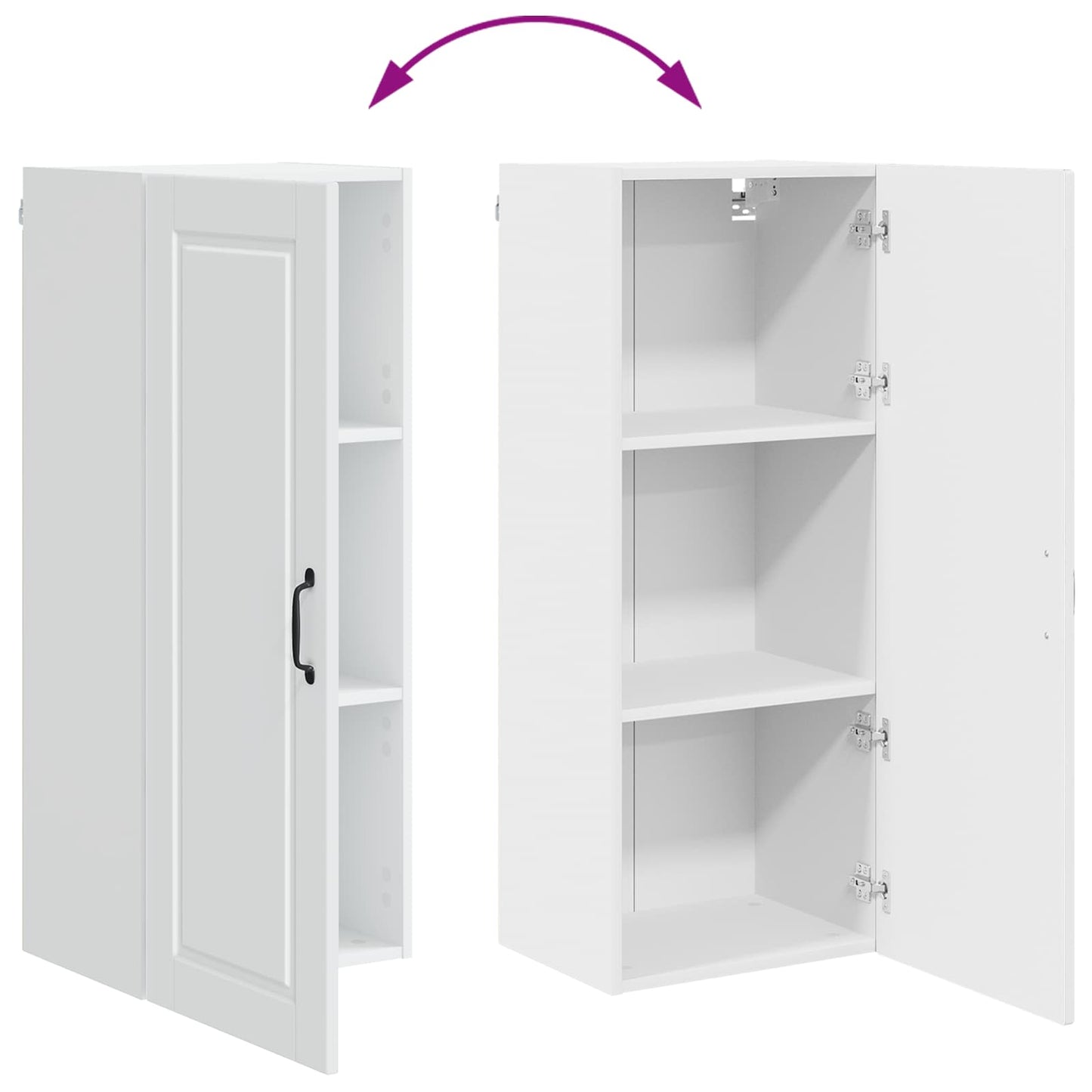Wall Cabinet PORTO White 40 x 31 x 100 cm Engineered Wood