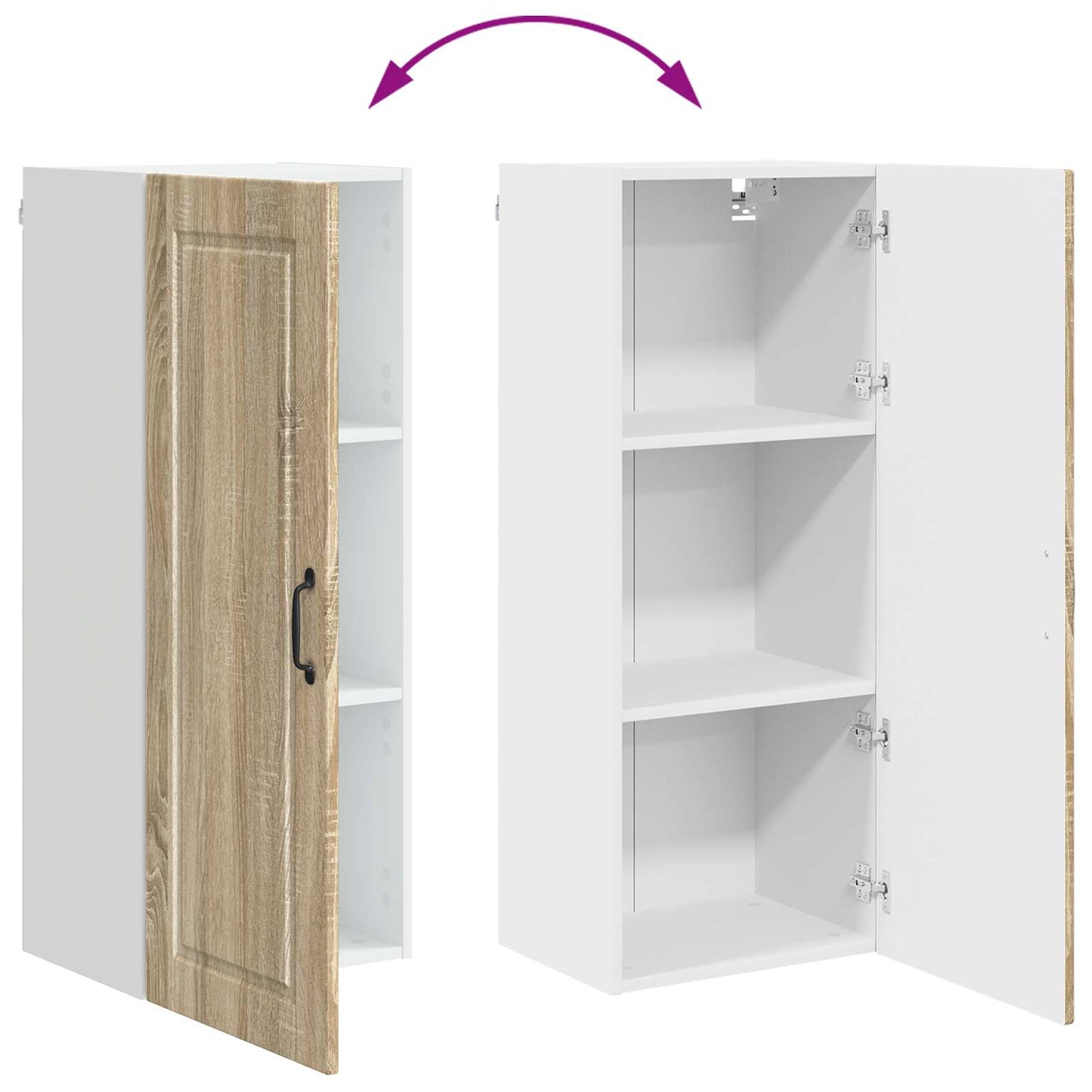 Wall Cabinet PORTO Sonoma Oak 40 x 31 x 100 cm Engineered Wood