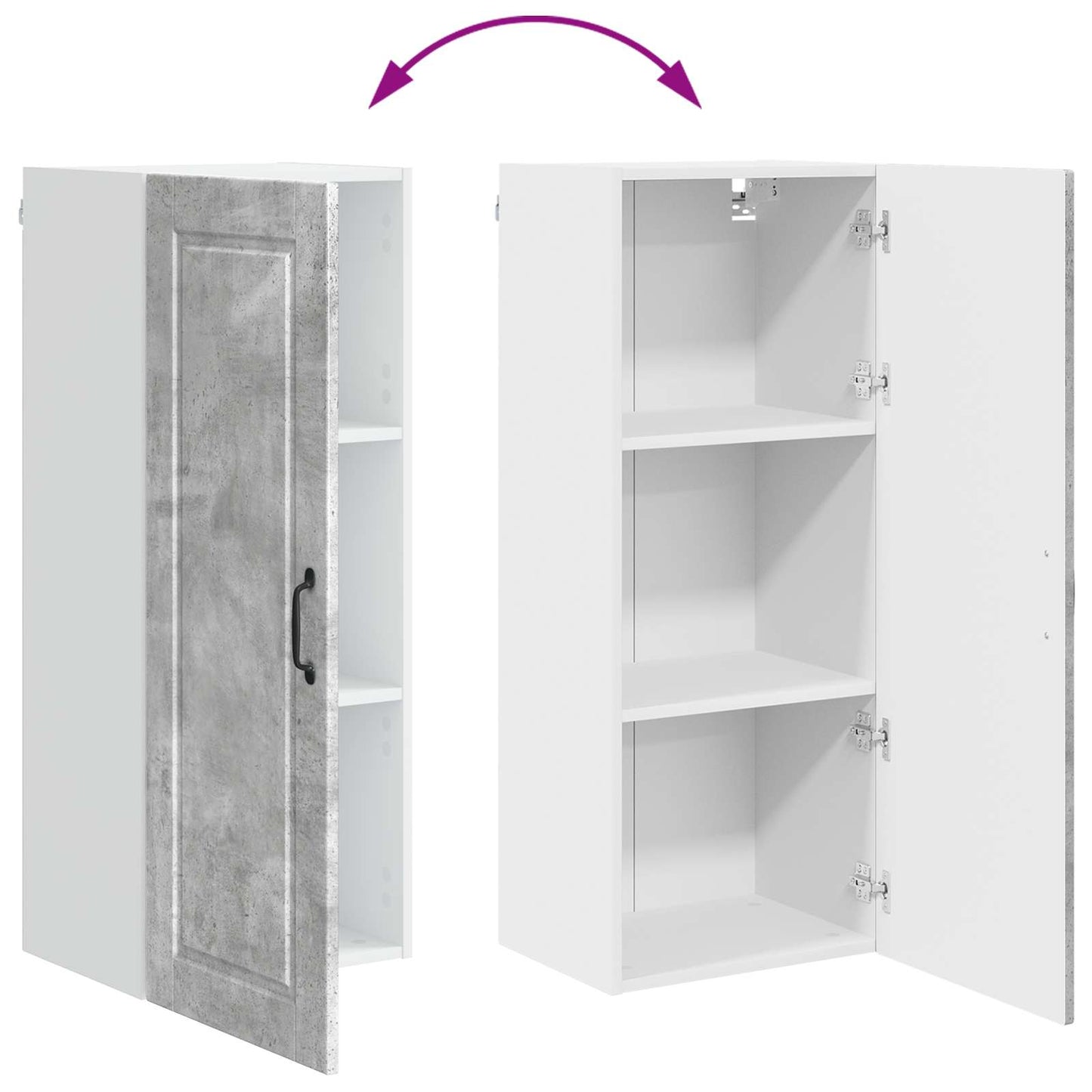 Wall Cabinet PORTO Concrete Grey 40 x 31 x 100 cm