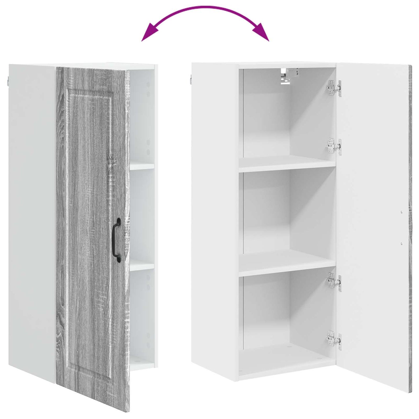 Wall Cabinet PORTO Grey Sonoma 40 x 31 x 100 cm Engineered Wood