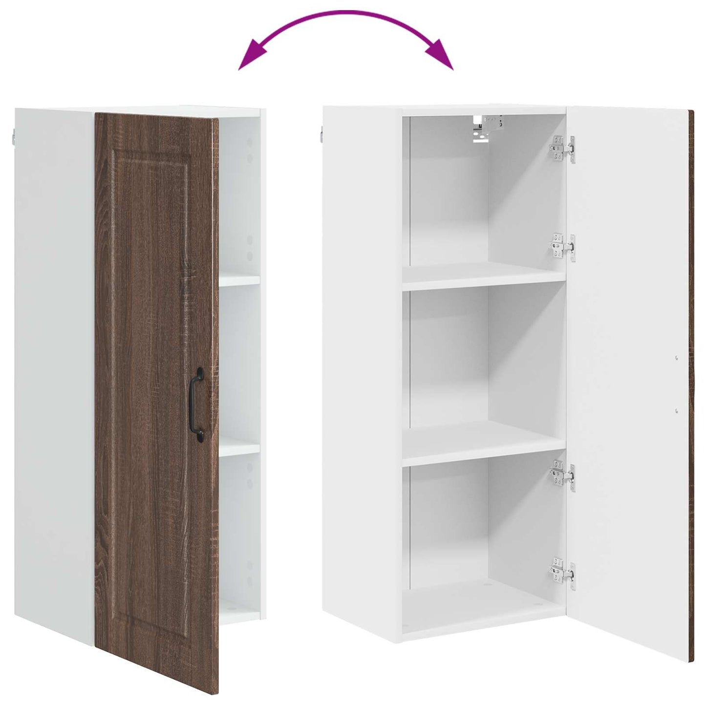 Wall Cabinet PORTO Brown Oak 40 x 31 x 100 cm Engineered Wood