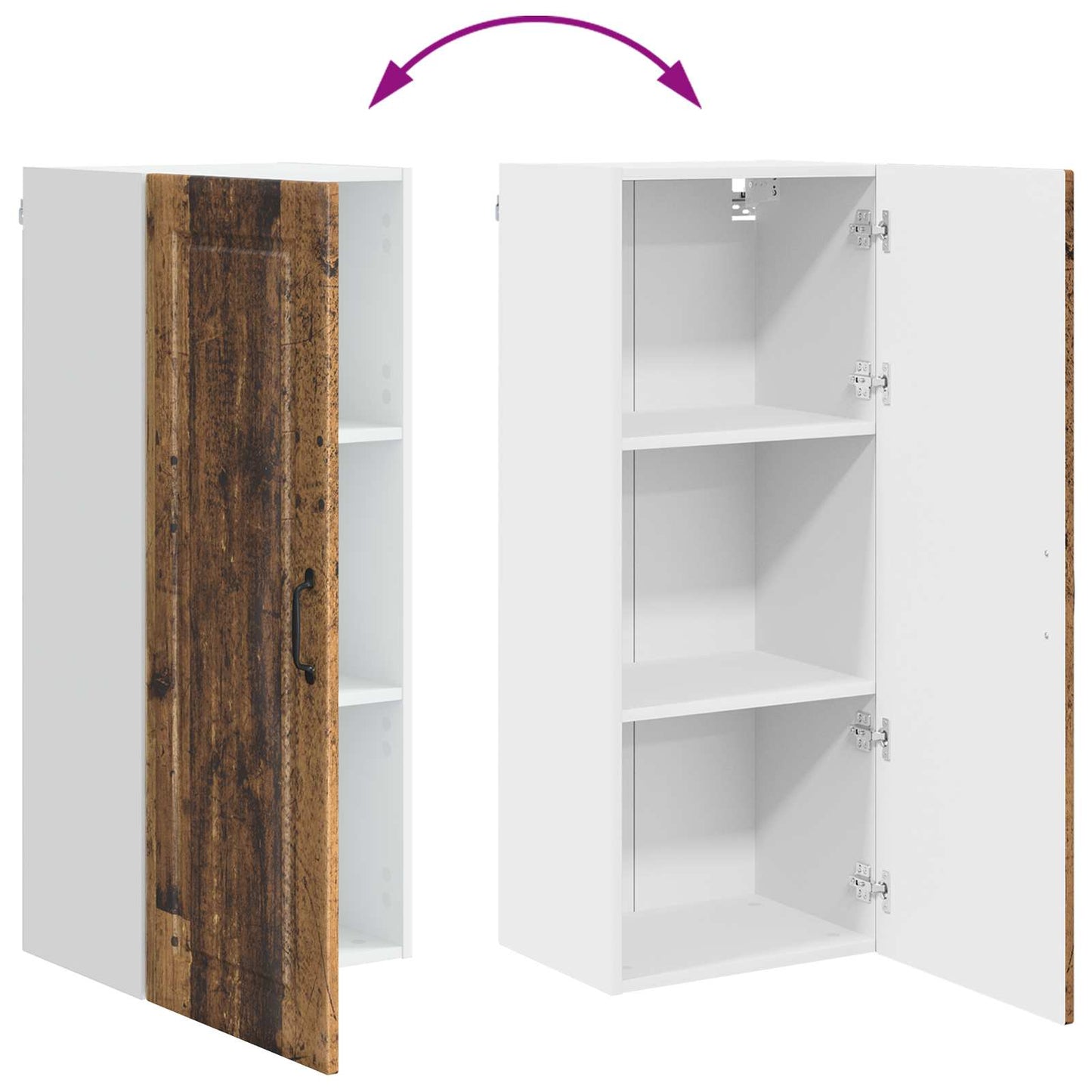 Wall Cabinet PORTO Old Wood 40 x 31 x 100 cm Engineered Wood
