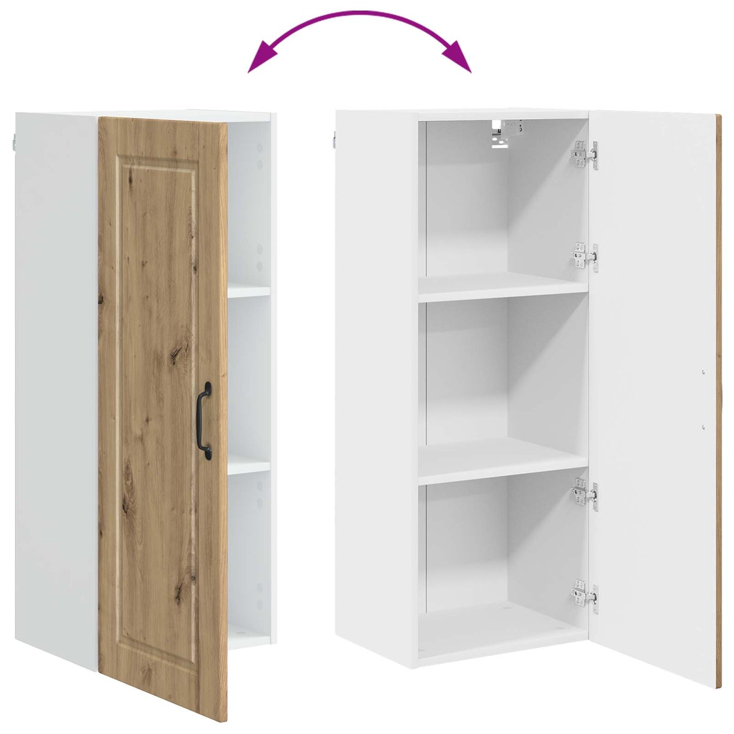 Wall Cabinet PORTO Artisan Oak 40 x 31 x 100 cm Engineered Wood