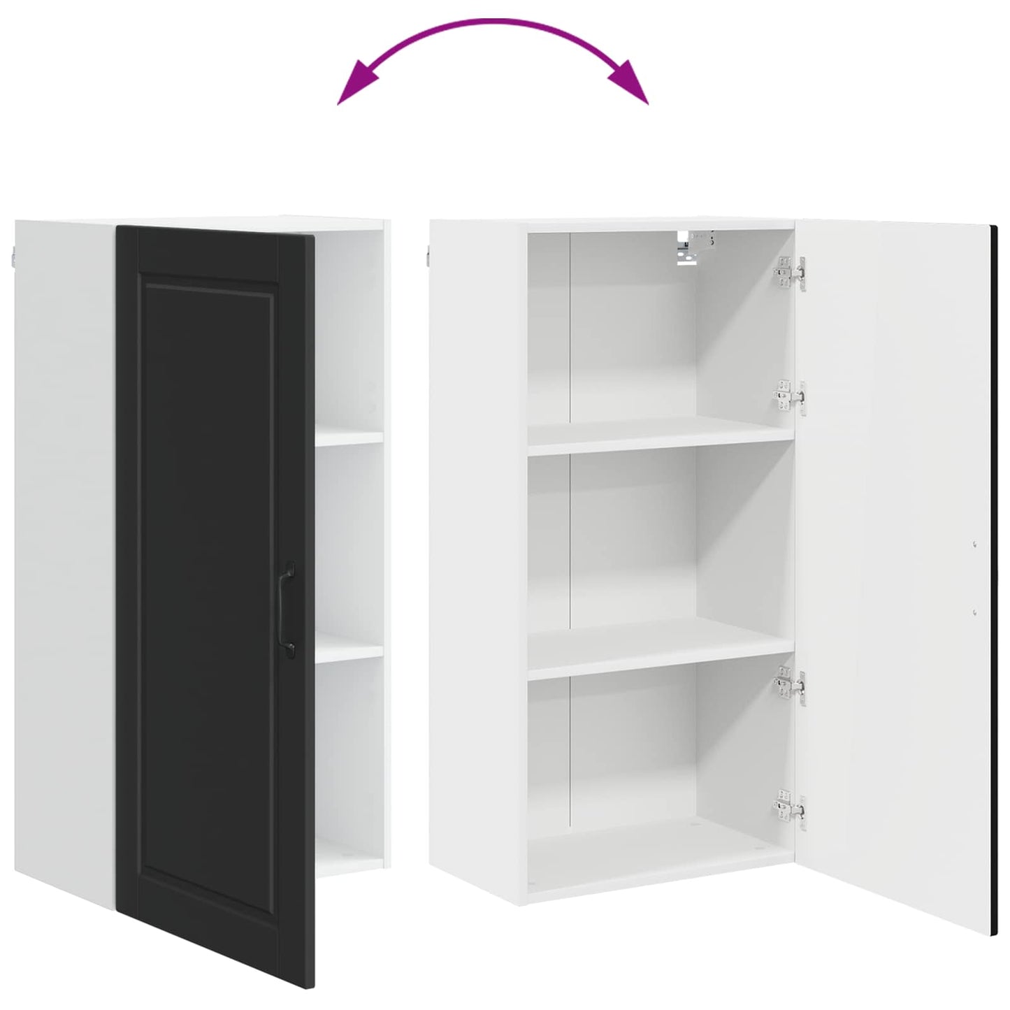 Wall Cabinet PORTO Black 50 x 31 x 100 cm Engineered Wood