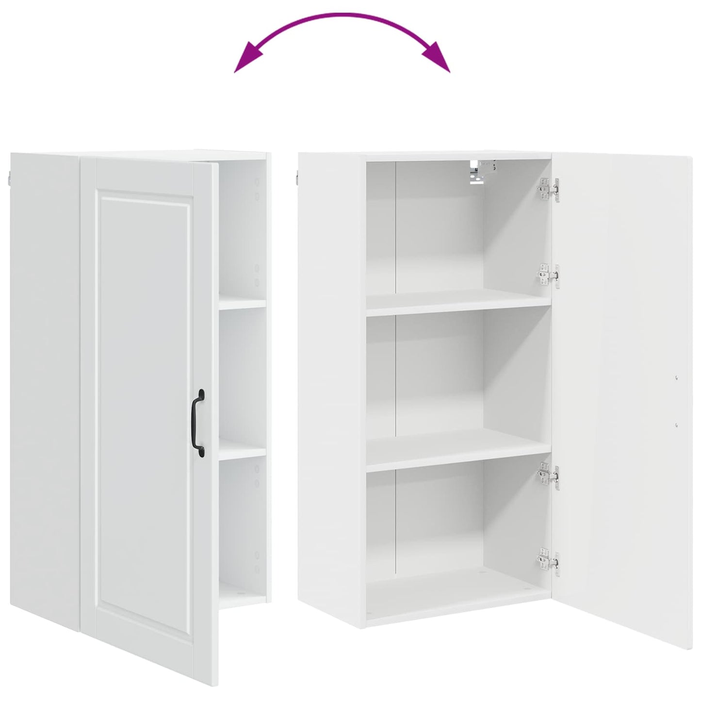 Wall Cabinet PORTO High Gloss White 50 x 31 x 100 cm