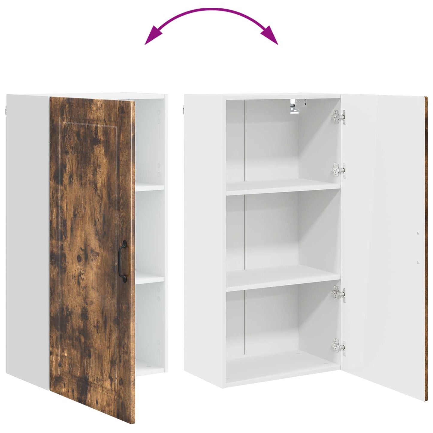 Wall Cabinet PORTO Smoked Oak 50 x 31 x 100 cm Engineered Wood