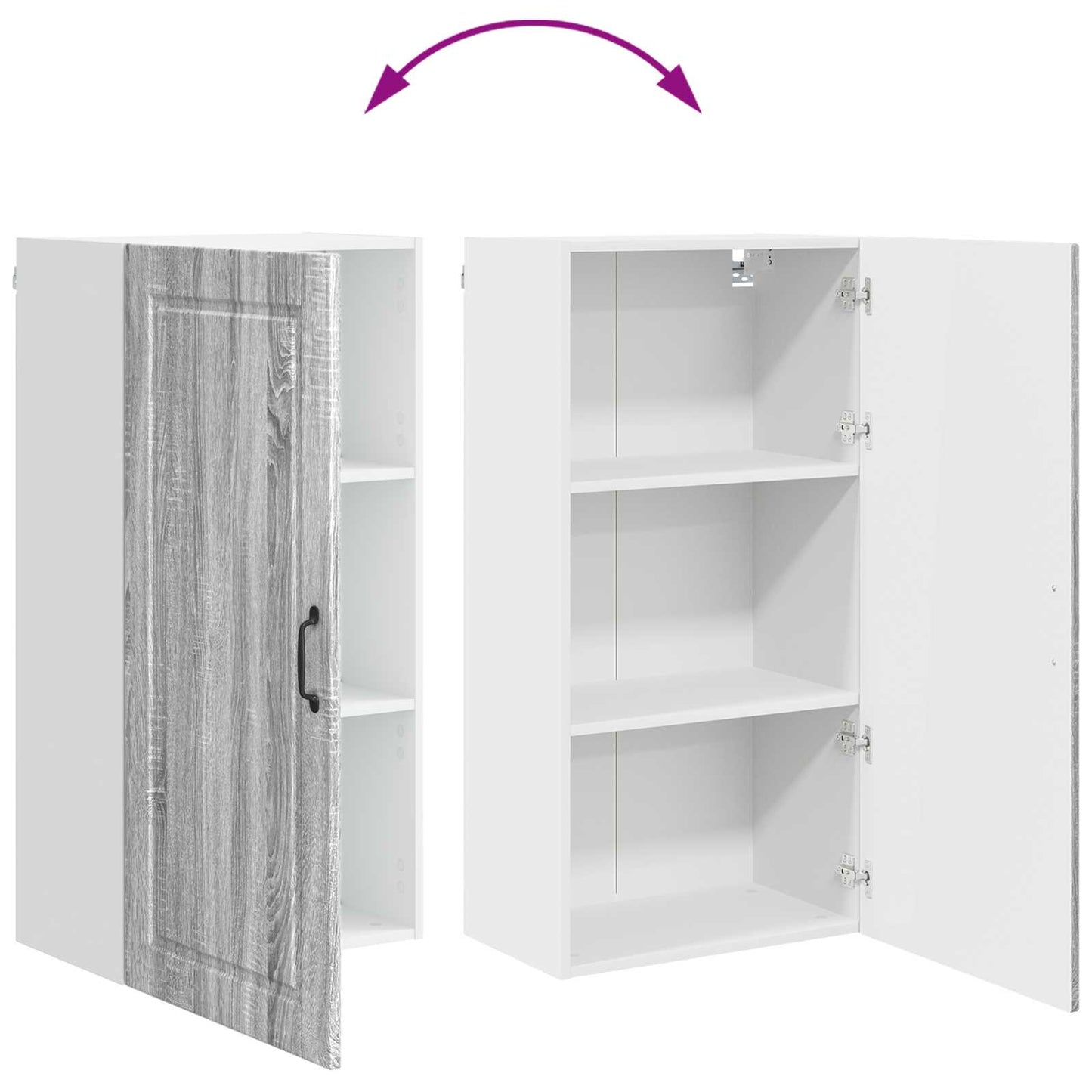 Wall Cabinet PORTO Grey Sonoma 50 x 31 x 100 cm Engineered Wood