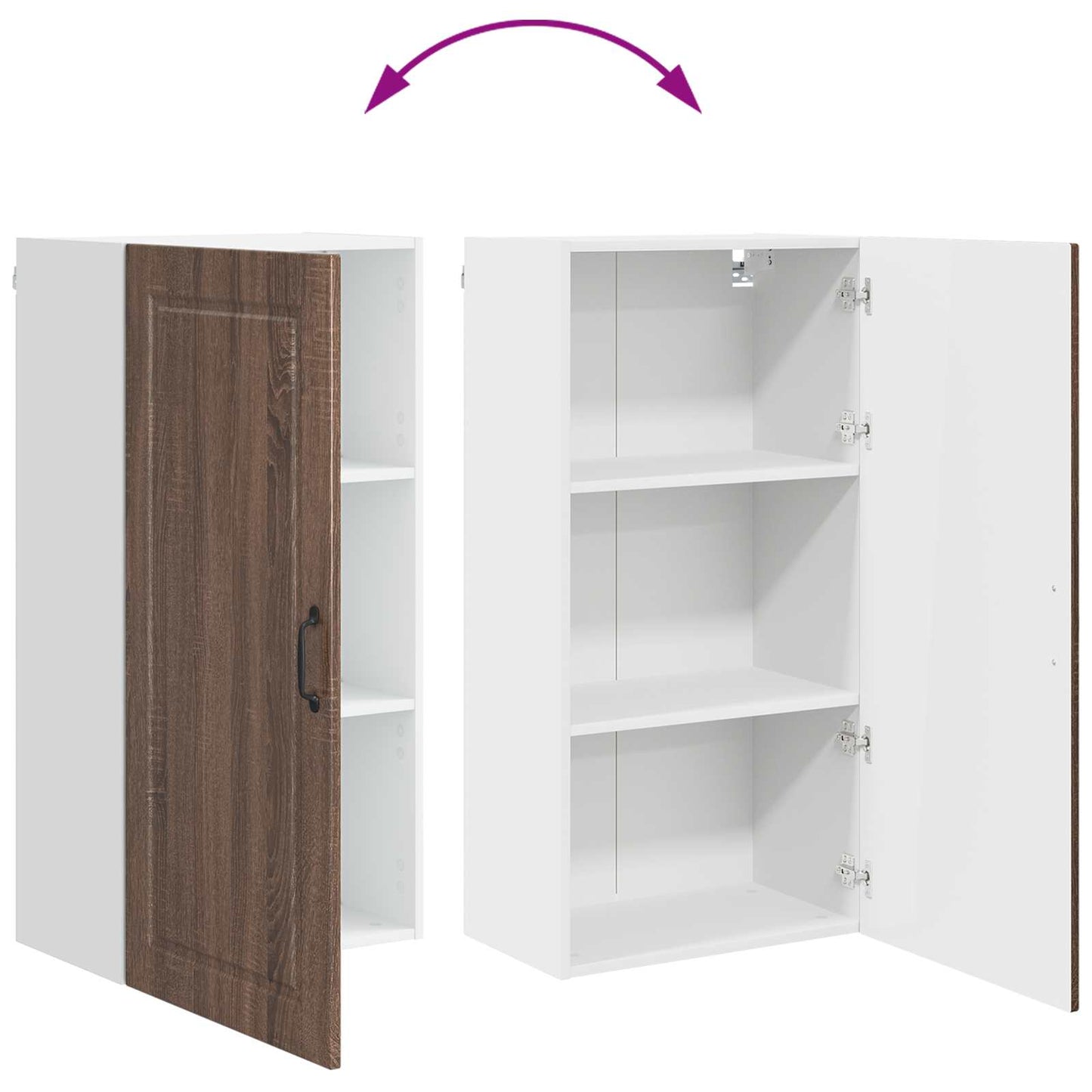 Wall Cabinet PORTO Brown Oak 50 x 31 x 100 cm Engineered Wood
