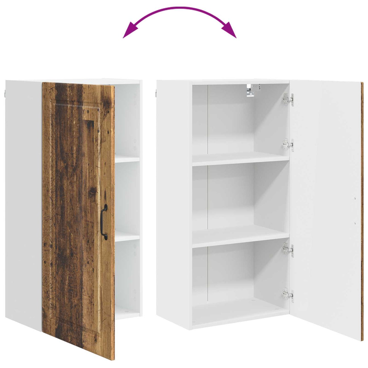 Wall Cabinet PORTO Old Wood 50 x 31 x 100 cm Engineered Wood
