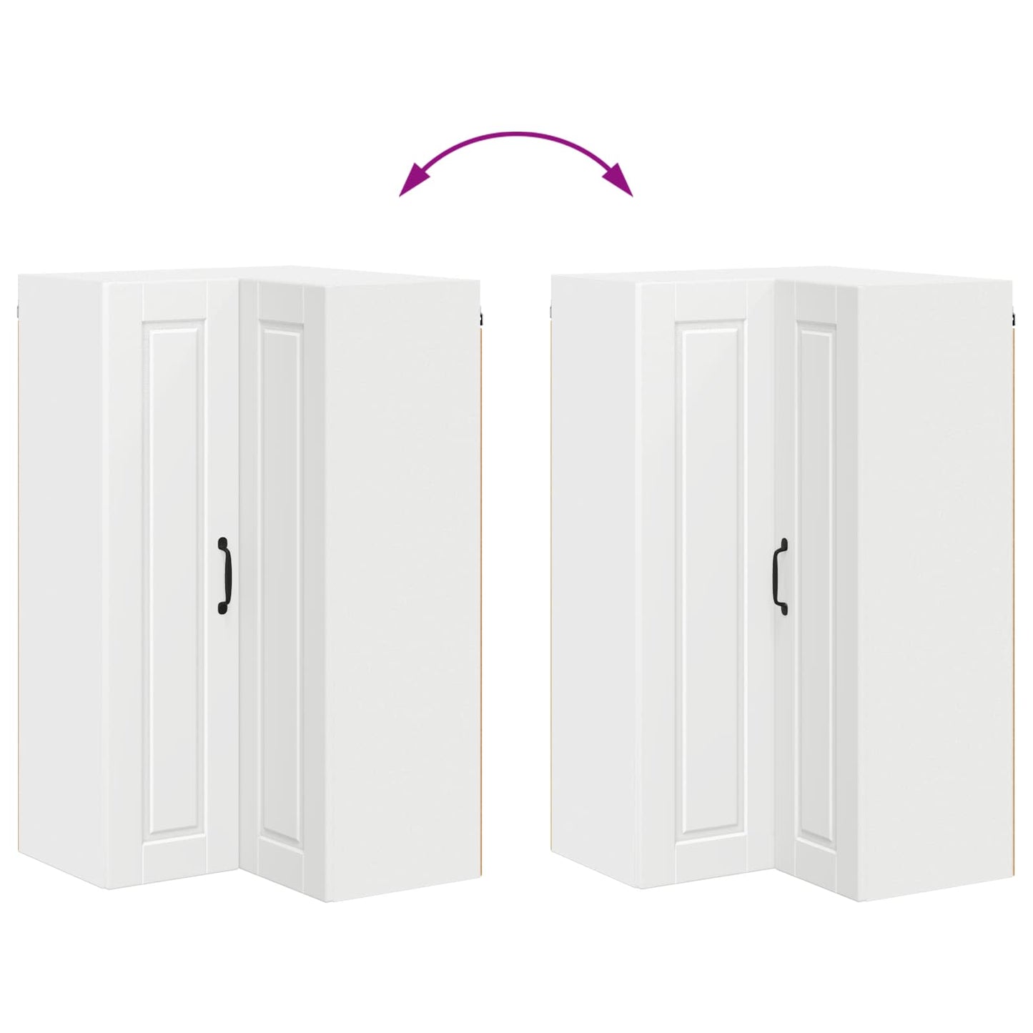 Wall Corner Cabinet PORTO White 57 x 57 x 100 cm