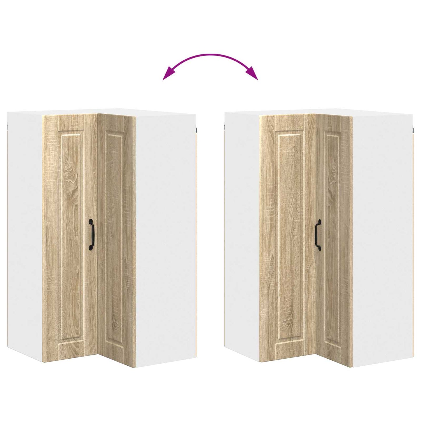 Wall Corner Cabinet PORTO Sonoma Oak 57 x 57 x 100 cm