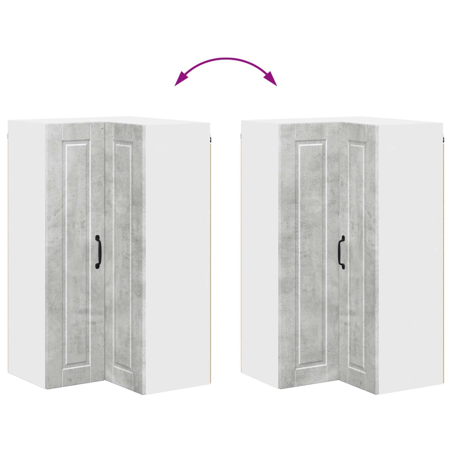 Wall Corner Cabinet PORTO Concrete Grey 57 x 57 x 100 cm