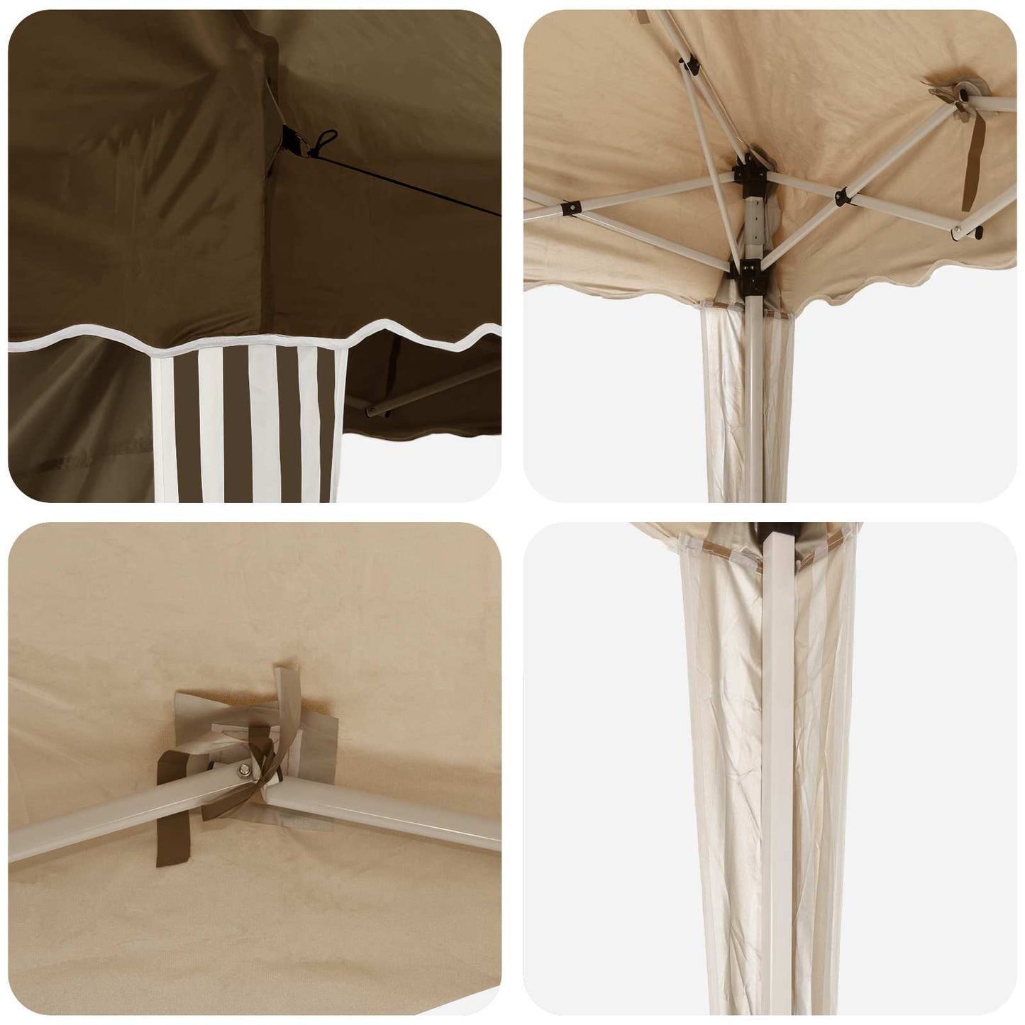 Pop-up Party Tent 195 x 195 x 245 cm Taupe Oxford Fabric