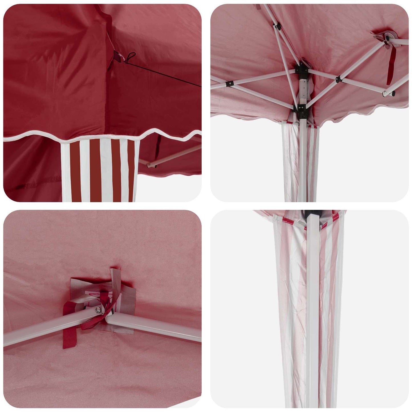 Pop-up Party Tent 288 x 288 x 245 cm Burgundy Oxford Fabric