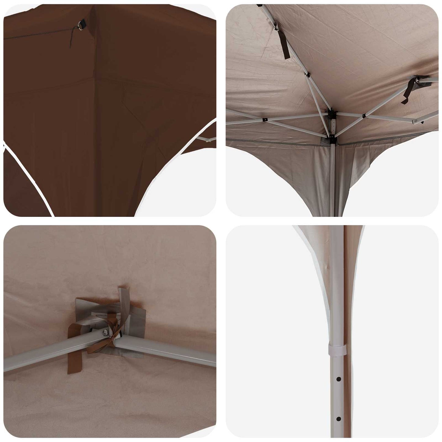 Pop-up Party Tent 192 x 192 x 245 cm Brown