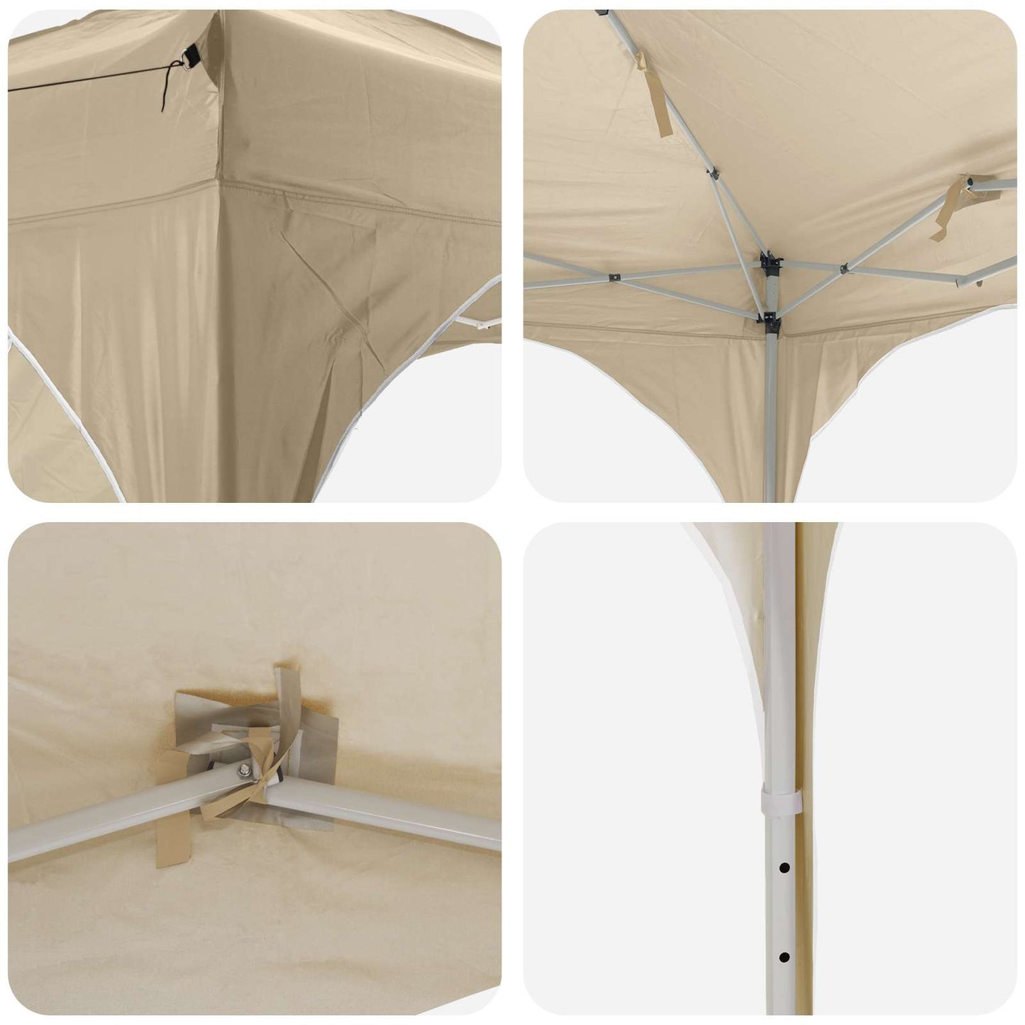 Pop-up Party Tent 290 x 290 x 245 cm Cream