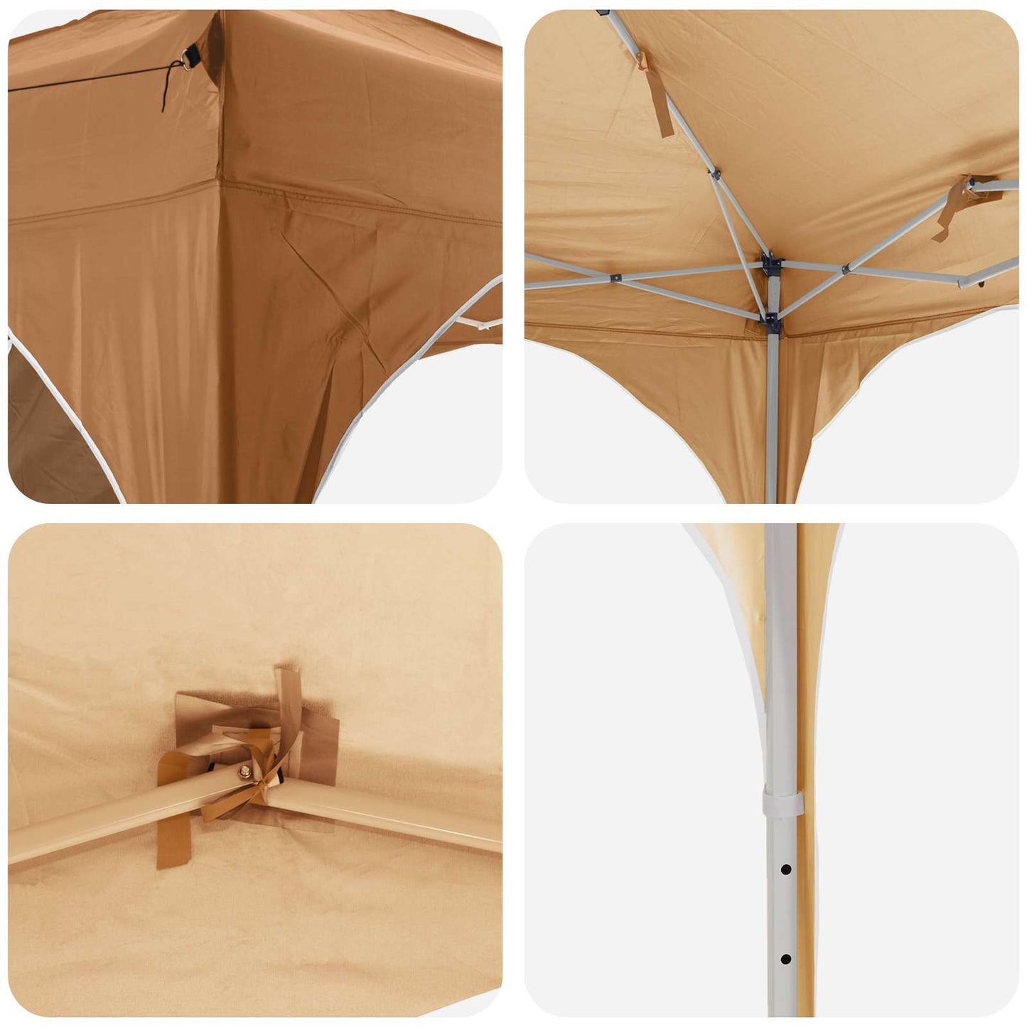 Pop-up Party Tent 290 x 290 x 245 cm Beige