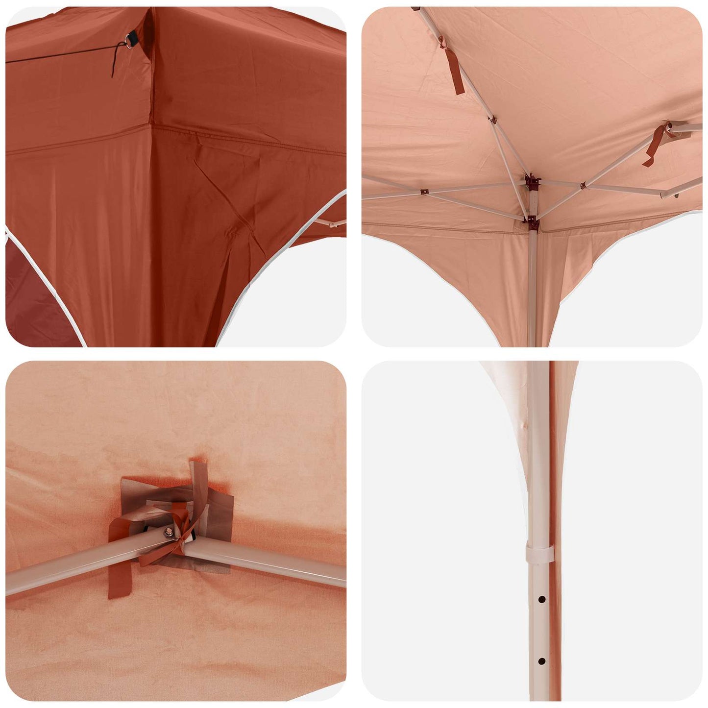 Pop-up Party Tent 290 x 290 x 245 cm Terracotta