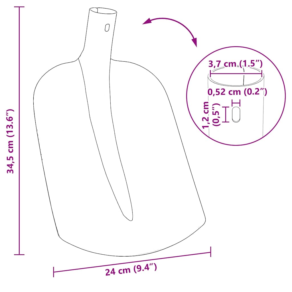 Shovel Head Black 34.5 x 24 cm Powder-Coated Steel