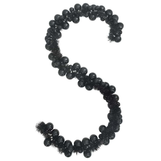 Christmas Ball Garland LEDs Black 186 cm Polystyrene